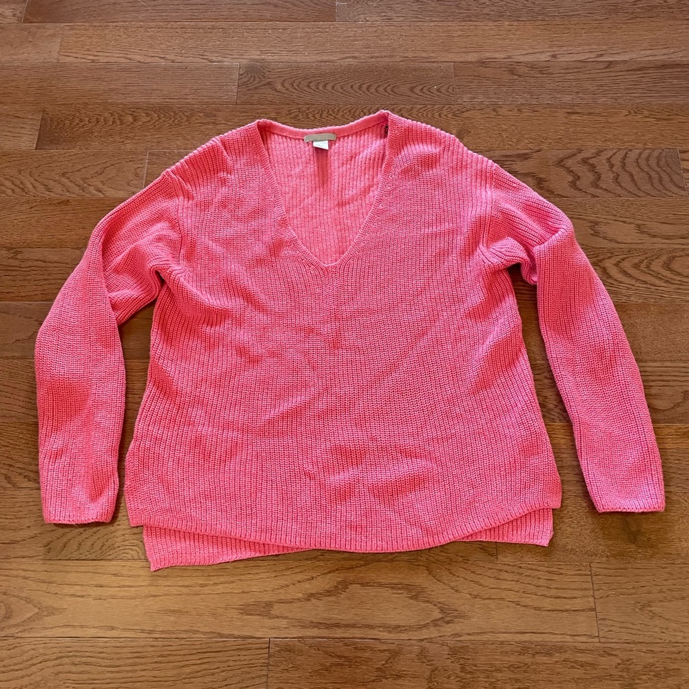 H&M Pink V-Neck Sweater